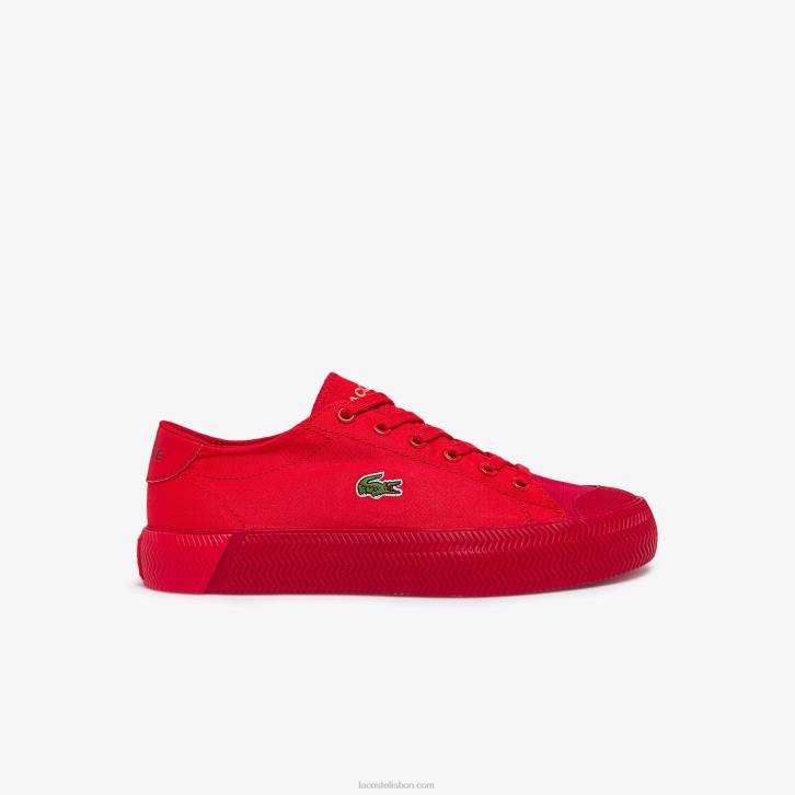 mulheres Lacoste vermelho vermelho rr1 tênis em tons de lona gripshot 08D02748