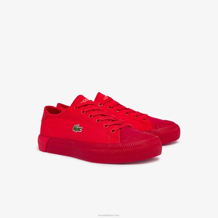 mulheres Lacoste vermelho vermelho rr1 tênis em tons de lona gripshot 08D02748