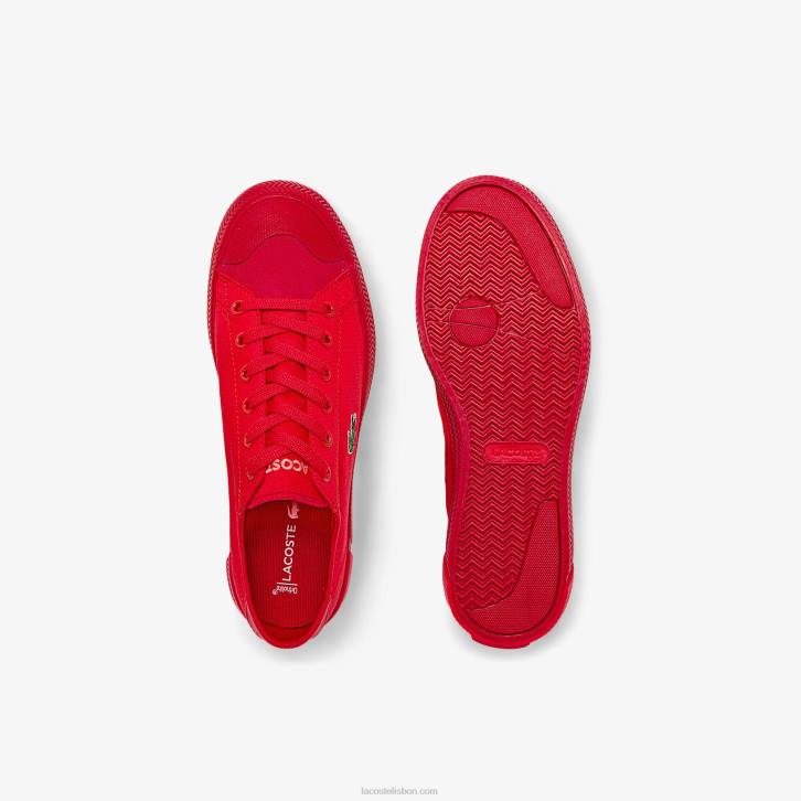 mulheres Lacoste vermelho vermelho rr1 tênis em tons de lona gripshot 08D02748