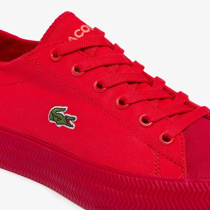 mulheres Lacoste vermelho vermelho rr1 tênis em tons de lona gripshot 08D02748