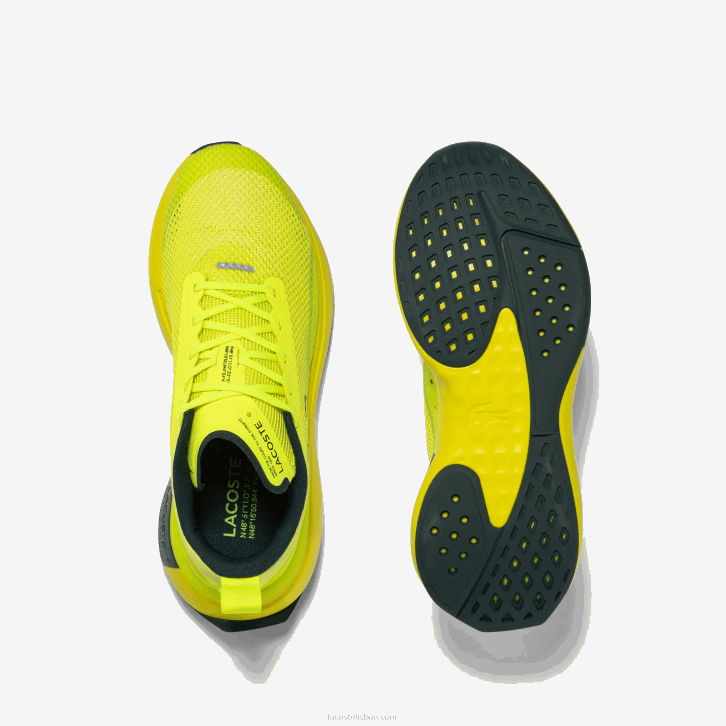mulheres Lacoste amarelo 2t7 run spin evolution tênis têxtil 08D02686