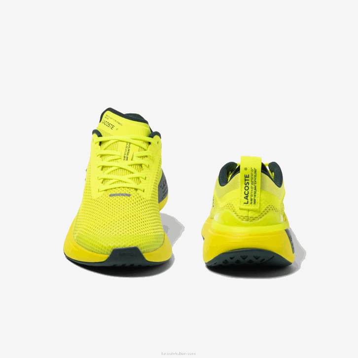 mulheres Lacoste amarelo 2t7 run spin evolution tênis têxtil 08D02686