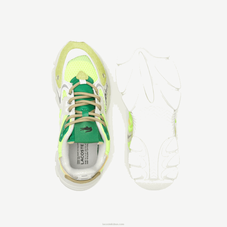 mulheres Lacoste amarelo e off white y21 l003 tênis neo têxtil 08D02680