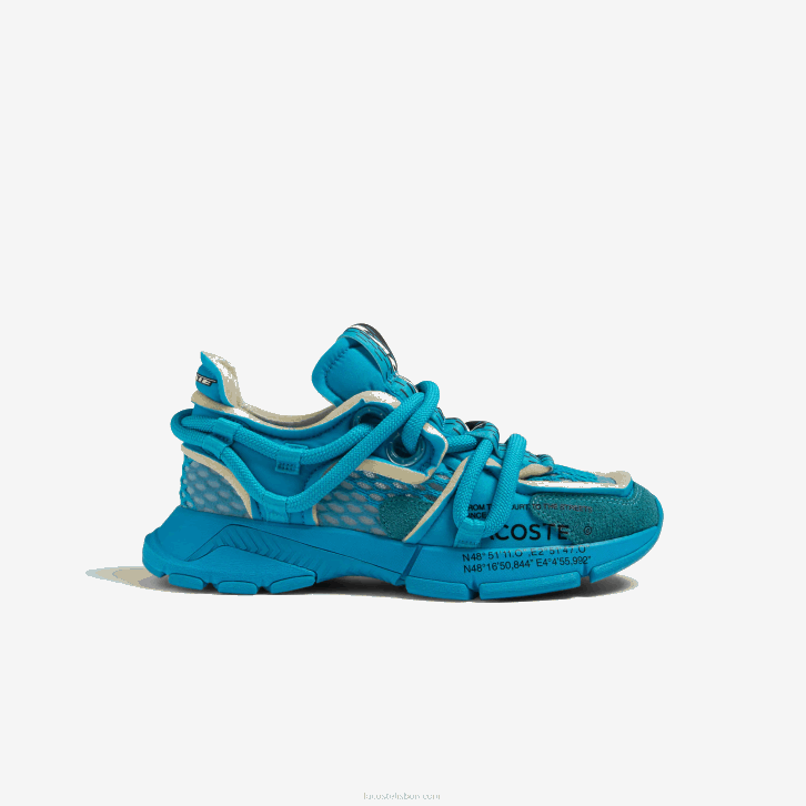 mulheres Lacoste azul 11c tênis l003 active para passarela têxtil 08D02691