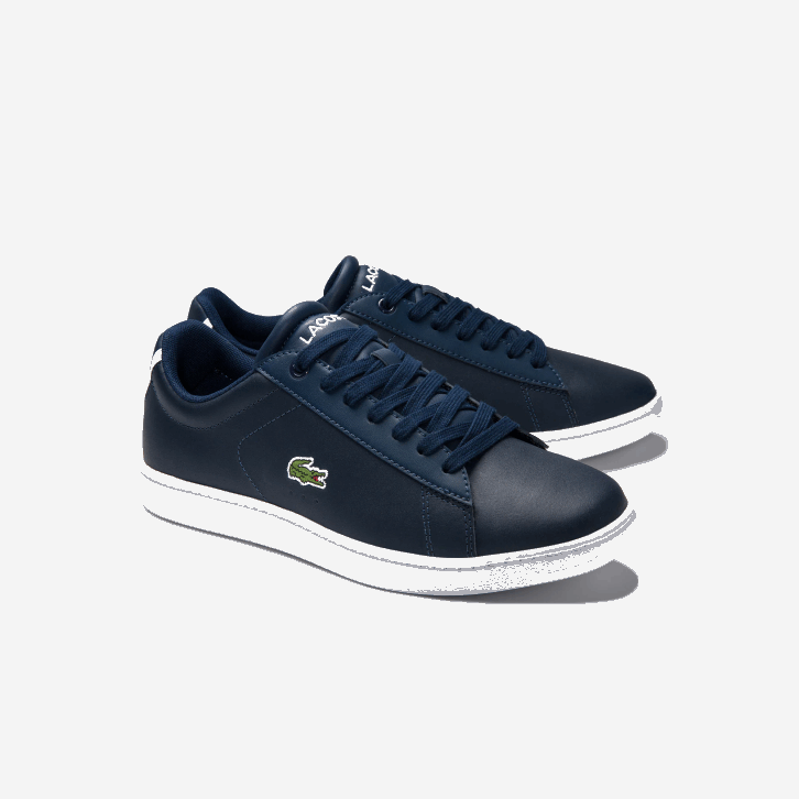 mulheres Lacoste azul marinho 003 tênis carnaby evo de couro com forro em mesh 08D02718