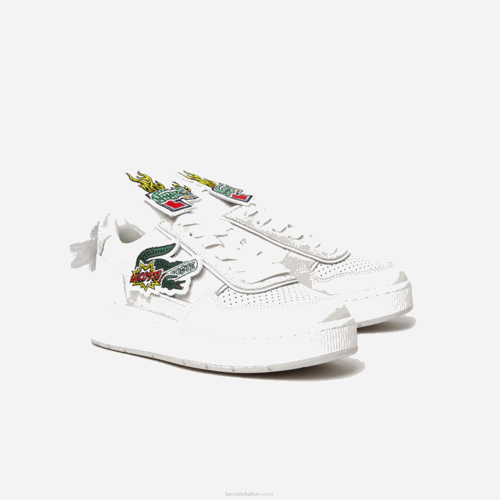 mulheres Lacoste branco 21g tênis de couro ace clip 08D02703