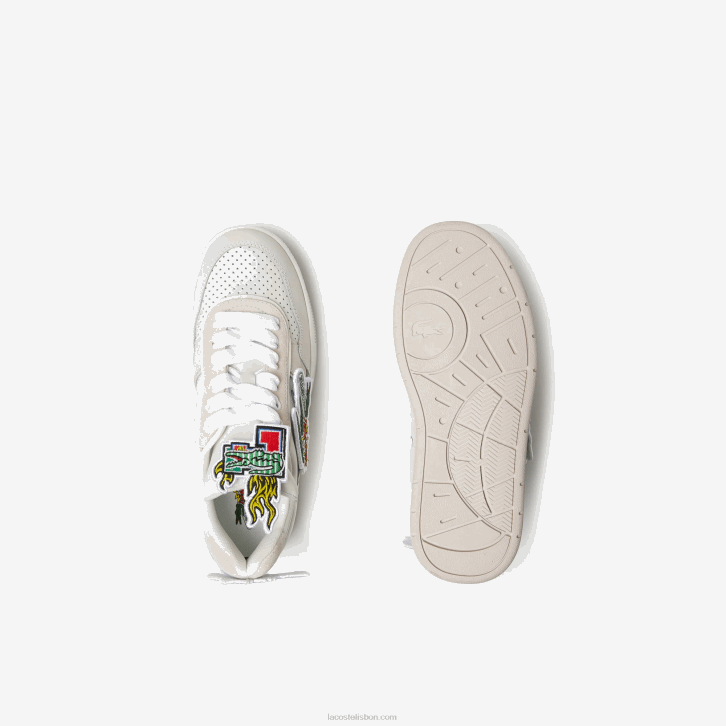mulheres Lacoste branco 21g tênis de couro ace clip 08D02703