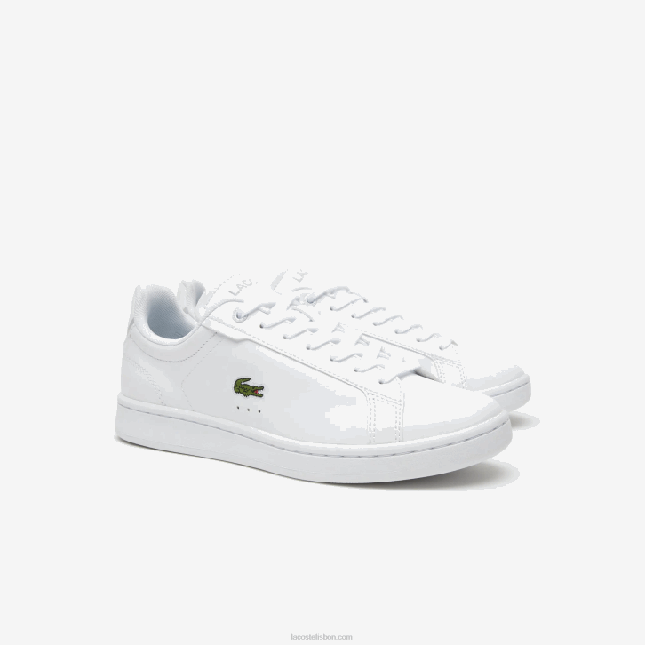 mulheres Lacoste branco 21g tênis de couro tonal carnaby pro bl 08D02681