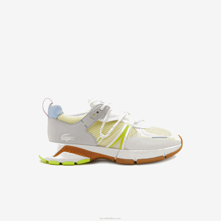 mulheres Lacoste branco/azul 080 tênis color block l003 textil 08D02753