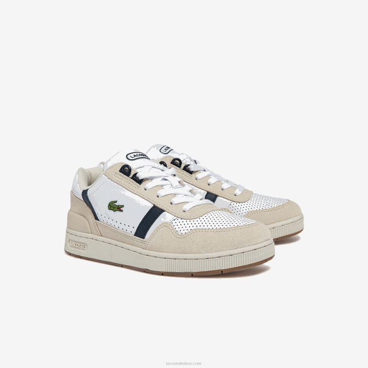 mulheres Lacoste branco e marinho 042 tênis roland garros com clipe em t 08D02747
