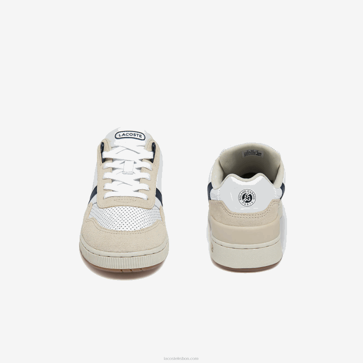mulheres Lacoste branco e marinho 042 tênis roland garros com clipe em t 08D02747