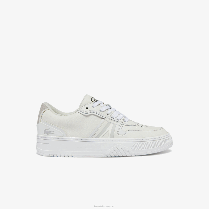 mulheres Lacoste branco e off white 65t l001 tênis de couro 08D02720