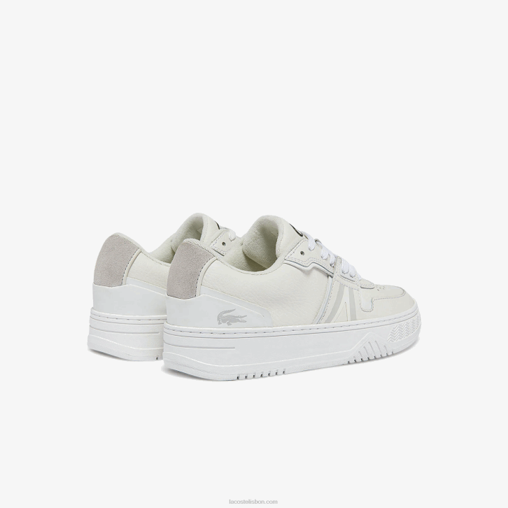 mulheres Lacoste branco e off white 65t l001 tênis de couro 08D02720