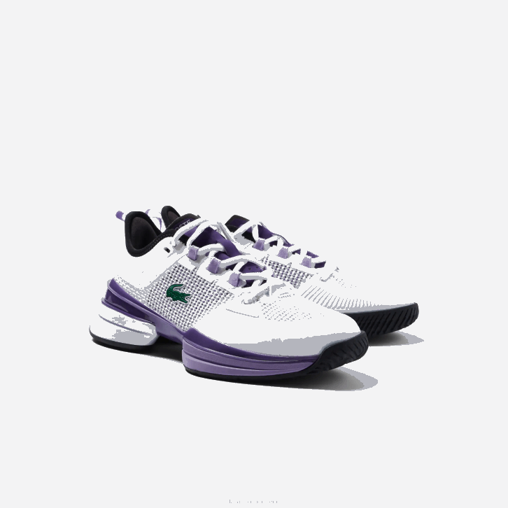 mulheres Lacoste branco e roxo z54 Tênis Ag-LT21 Ultra Têxtil 08D02756