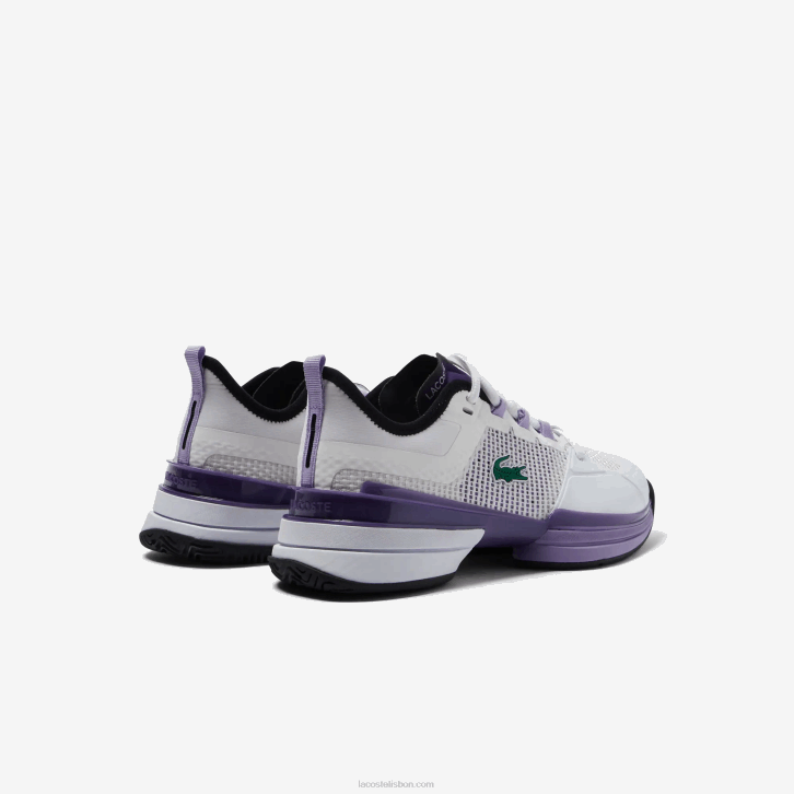 mulheres Lacoste branco e roxo z54 Tênis Ag-LT21 Ultra Têxtil 08D02756