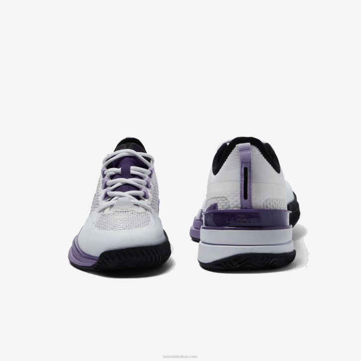 mulheres Lacoste branco e roxo z54 Tênis Ag-LT21 Ultra Têxtil 08D02756