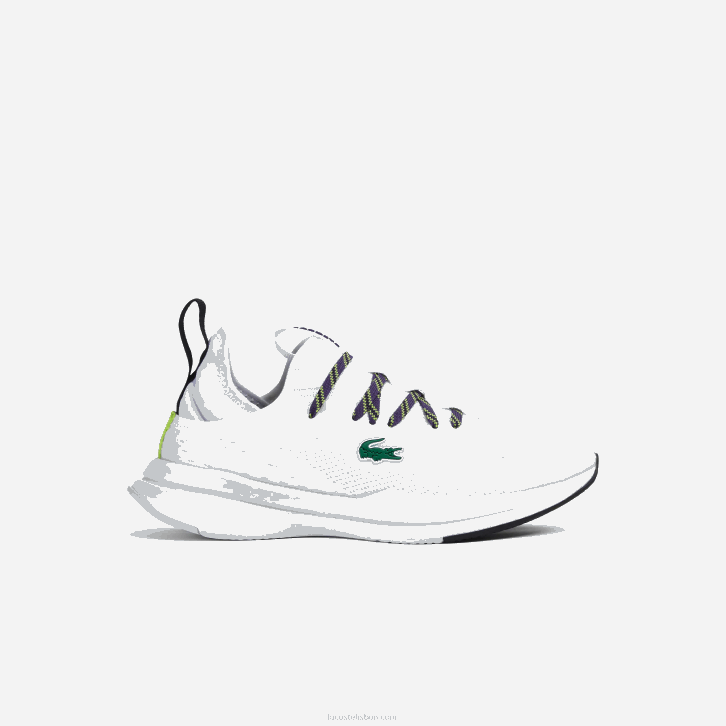 mulheres Lacoste branco e roxo z54 tênis têxtil run spin comfort 08D02751