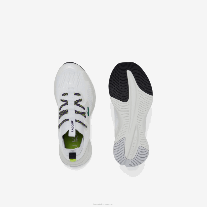 mulheres Lacoste branco e roxo z54 tênis têxtil run spin comfort 08D02751