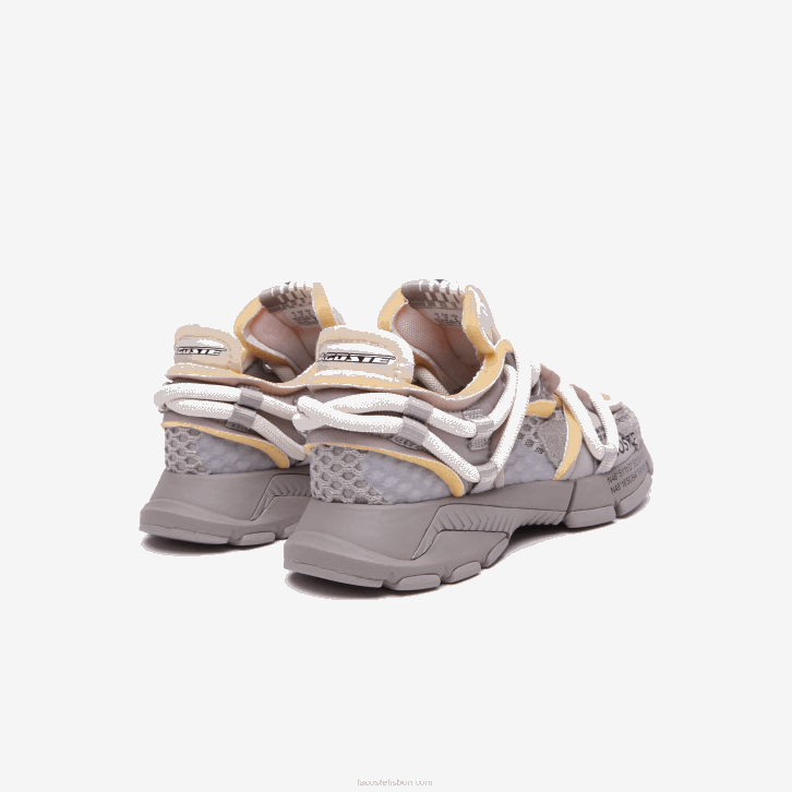 mulheres Lacoste cinza branco 1e7 tênis l003 active para passarela têxtil 08D02692