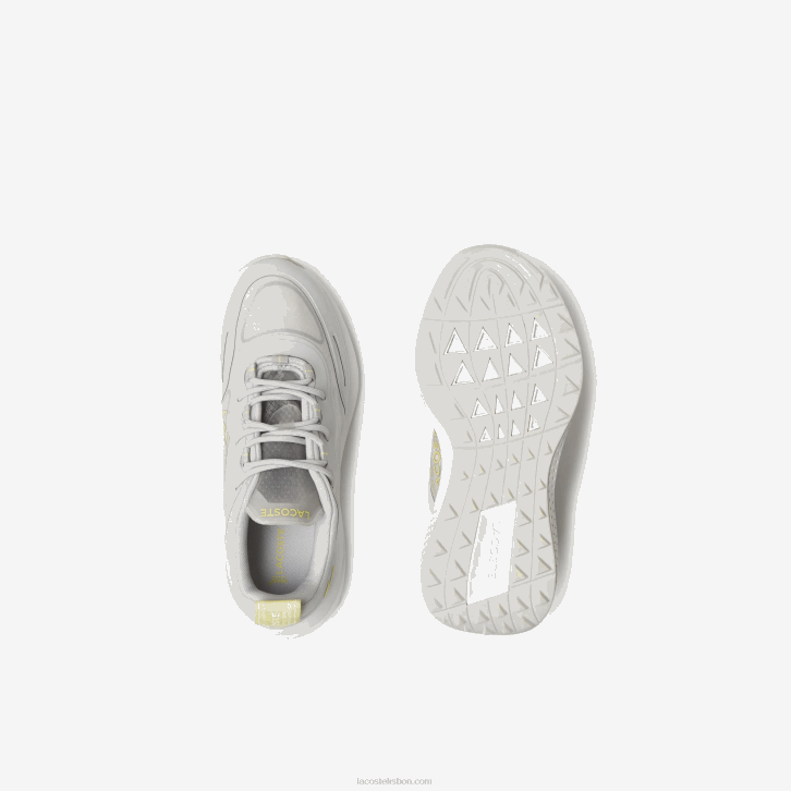 mulheres Lacoste cinza branco 25 anos sapatilhas têxteis active 4851 08D02725