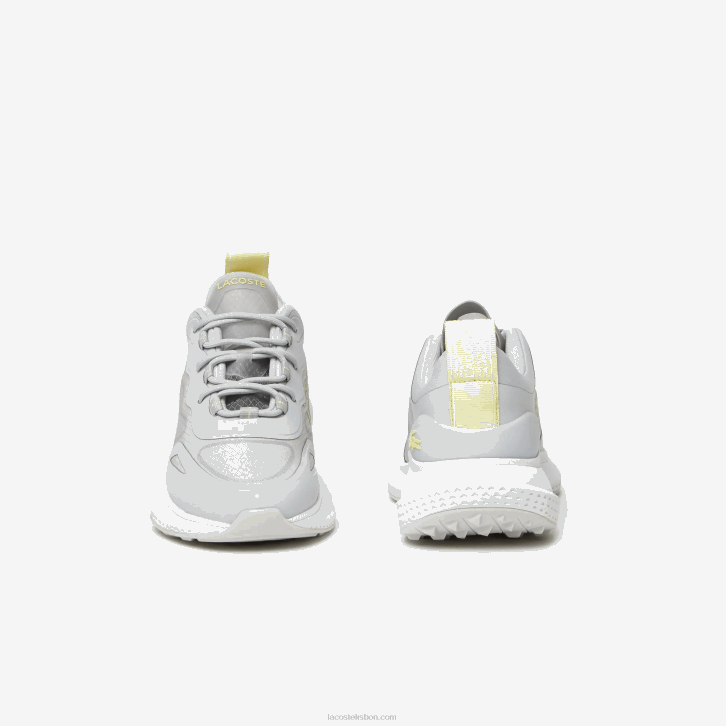 mulheres Lacoste cinza branco 25 anos sapatilhas têxteis active 4851 08D02725