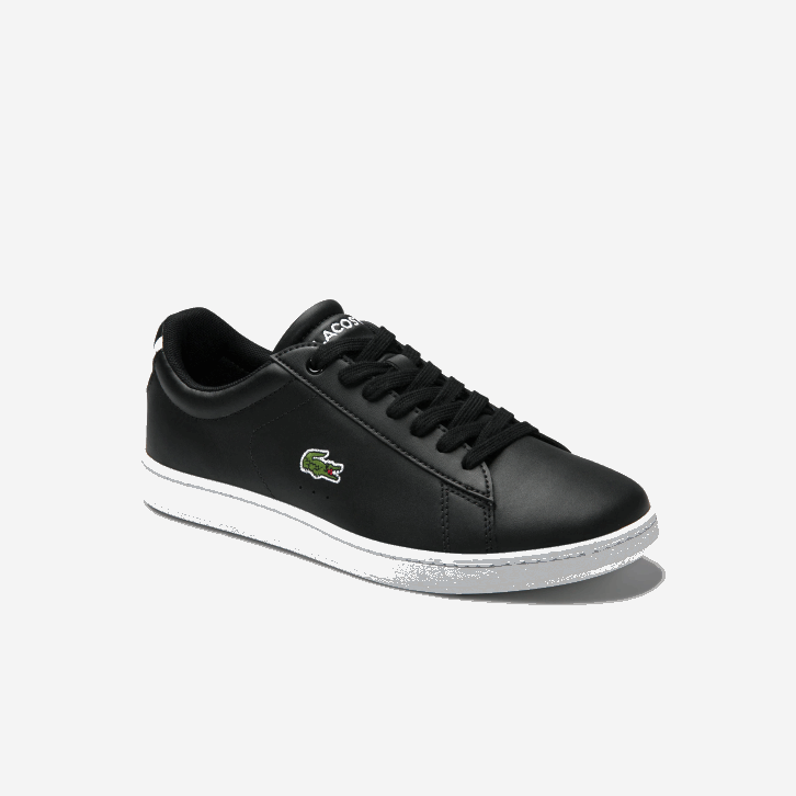 mulheres Lacoste preto 024 tênis carnaby evo de couro com forro em mesh 08D02717