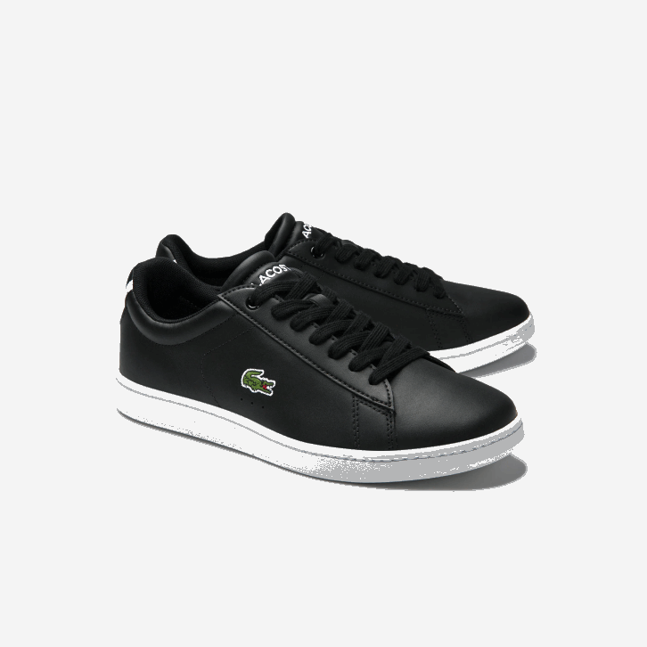 mulheres Lacoste preto 024 tênis carnaby evo de couro com forro em mesh 08D02717