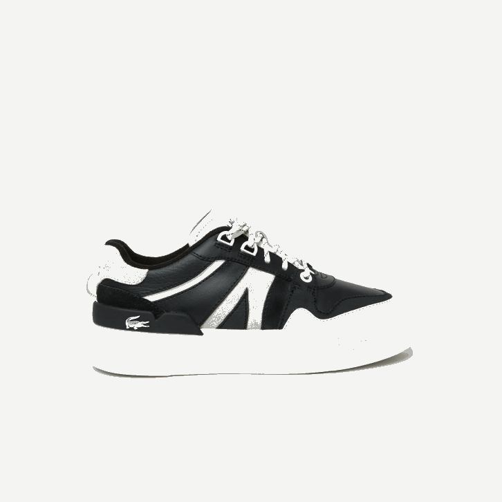 mulheres Lacoste preto e branco 312 tênis color pop l002 de couro 08D02719