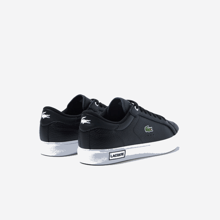 mulheres Lacoste preto e branco 312 tênis com detalhes em couro powercourt 08D02682