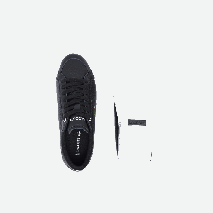 mulheres Lacoste preto e branco 312 tênis com detalhes em couro powercourt 08D02682
