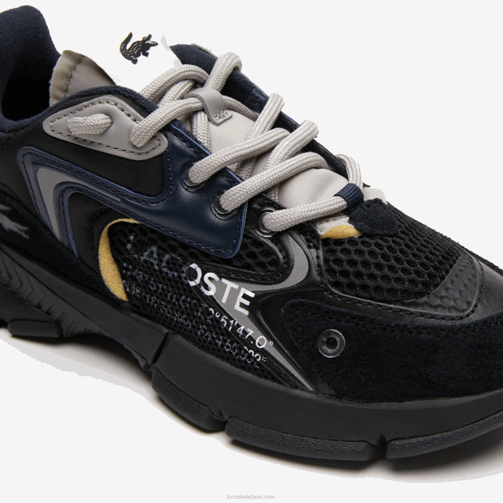 mulheres Lacoste preto marinho 075 l003 tênis neo têxtil 08D02676