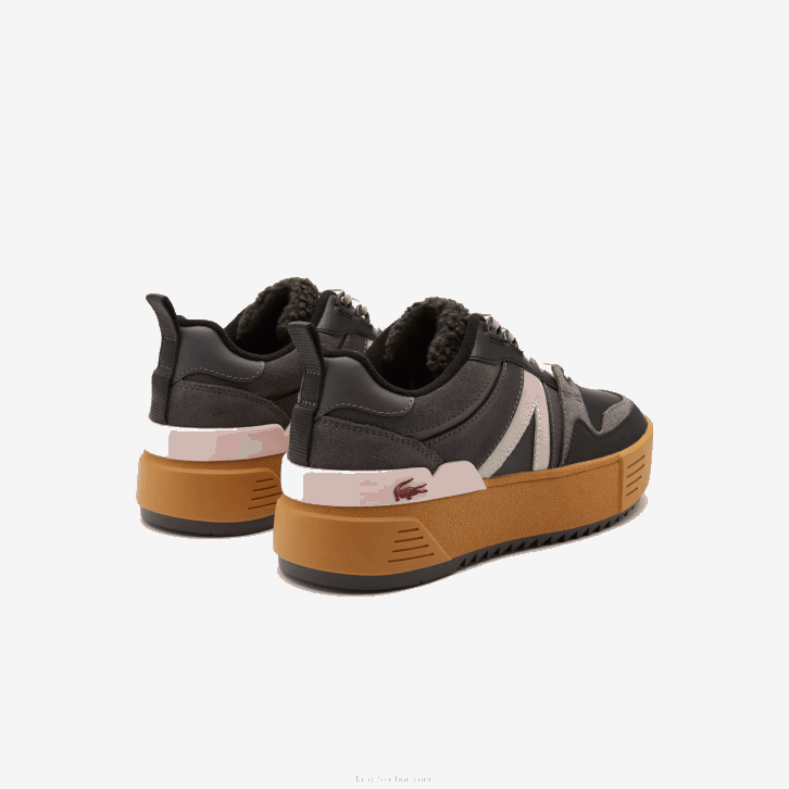 mulheres Lacoste preto rosa 1j1 l002 sapatos de inverno de couro ao ar livre 08D02728