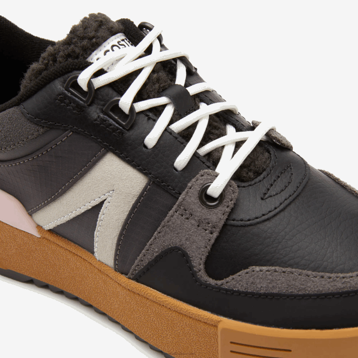 mulheres Lacoste preto rosa 1j1 l002 sapatos de inverno de couro ao ar livre 08D02728