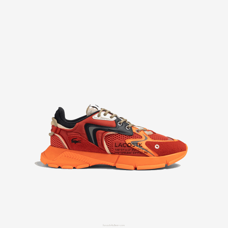 mulheres Lacoste vermelho laranja am1 l003 tênis neo têxtil 08D02675