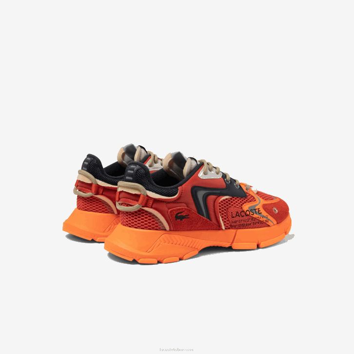 mulheres Lacoste vermelho laranja am1 l003 tênis neo têxtil 08D02675