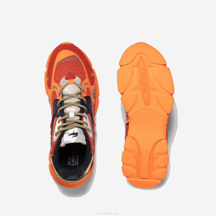 mulheres Lacoste vermelho laranja am1 l003 tênis neo têxtil 08D02675