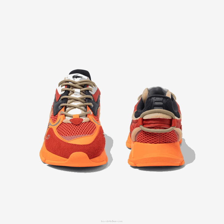 mulheres Lacoste vermelho laranja am1 l003 tênis neo têxtil 08D02675